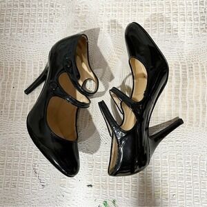 J.Crew Mona Dark Navy Patent Leather Mary Jane Pumps Preppy Office Size 8